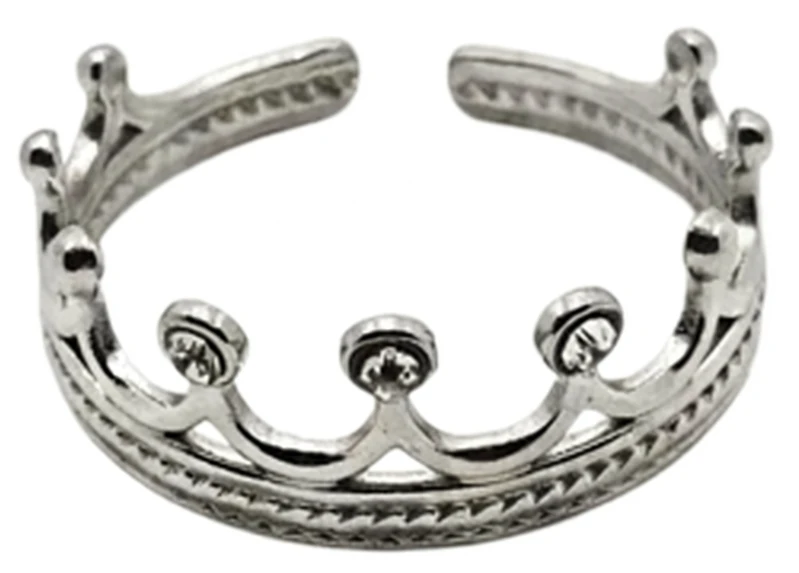 Anillo de acero quirurgico corona con strasses cristal